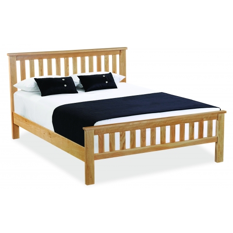 Trent Contemporary Oak 4'6 Slatted Bed Frame