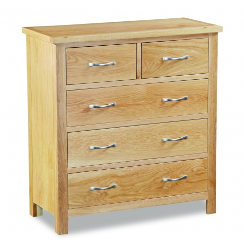 Trent Contemporary Oak 2 Over 3 Chest of Drawers