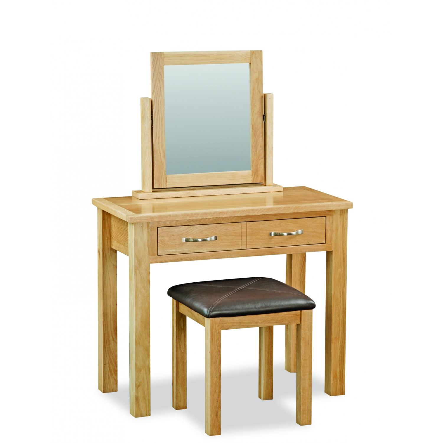 Trent Contemporary Oak Dressing Table Set full image