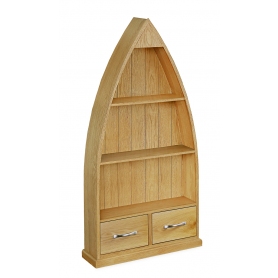 Trent Contemporary Oak Boat Bookcase - 0