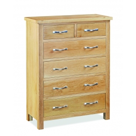Trent Contemporary Oak 2 Over 4 Chest of Drawers