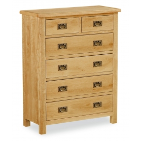 Suffolk Rustic Oak 2 Over 4 Chest of Drawers - 0
