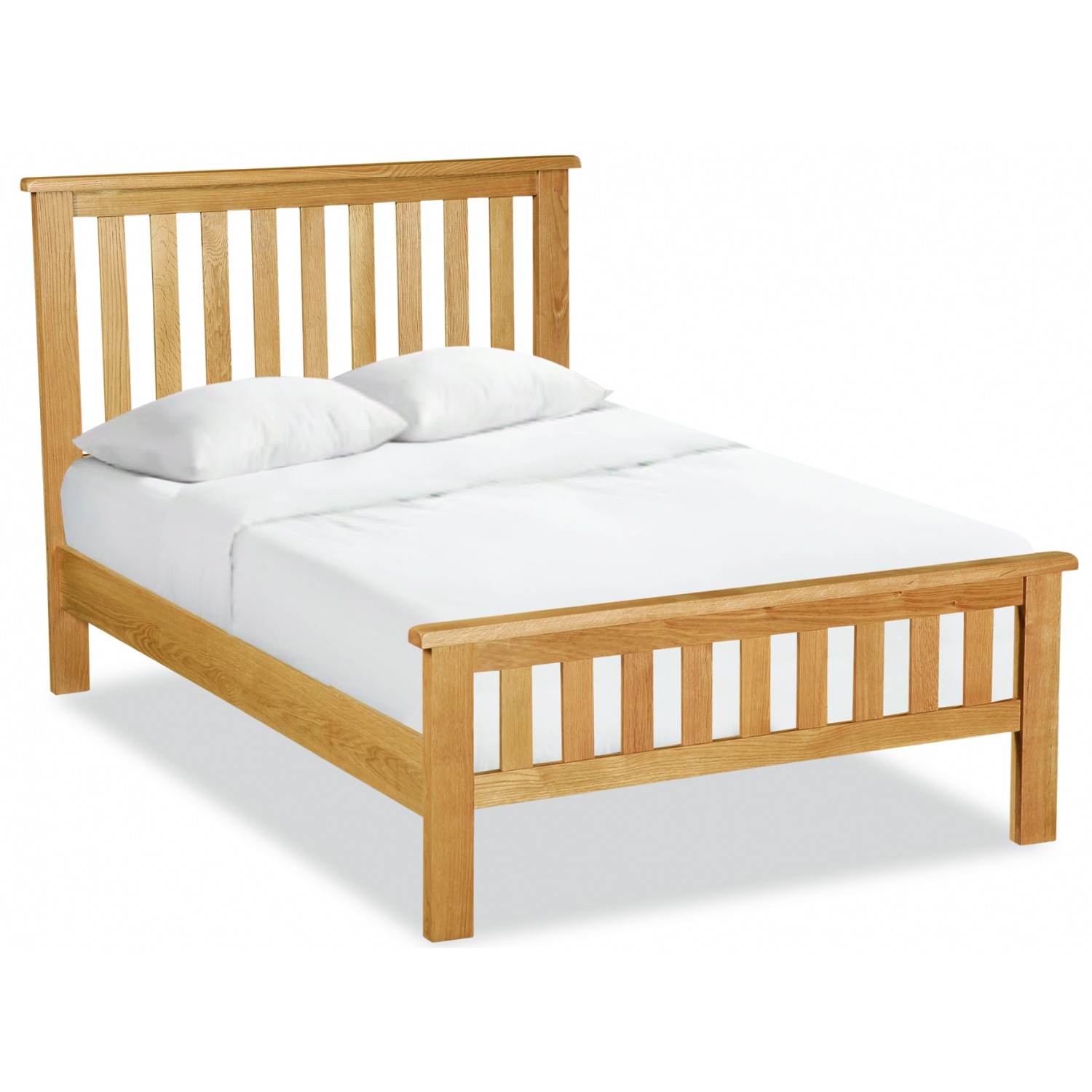 Suffolk Rustic Oak 4'6 Slatted Bed Frame full image
