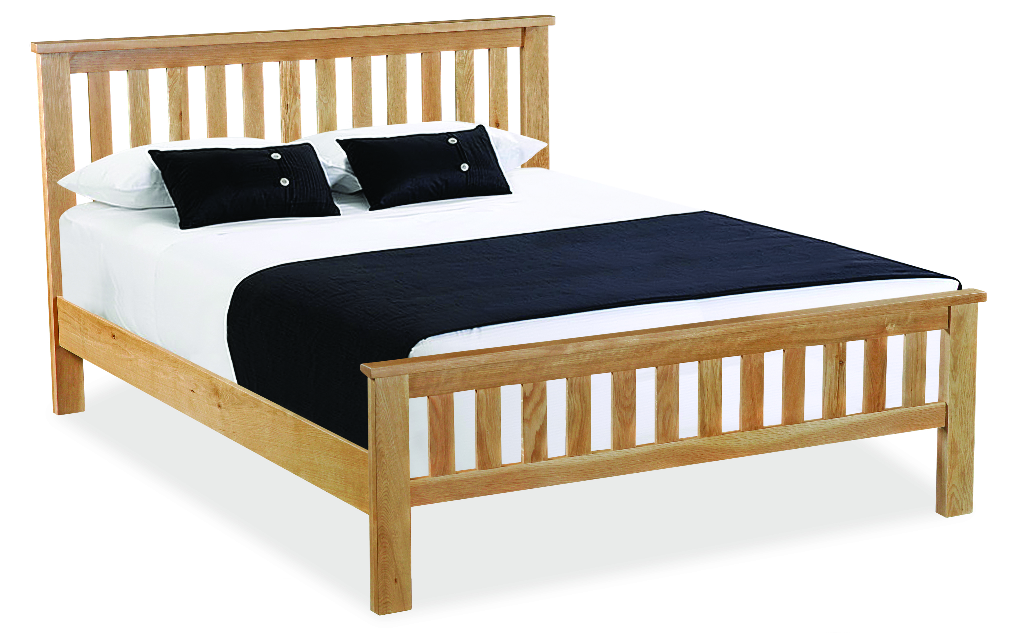 Trent Contemporary Oak 4'6 Slatted Bed Frame thumbnail image