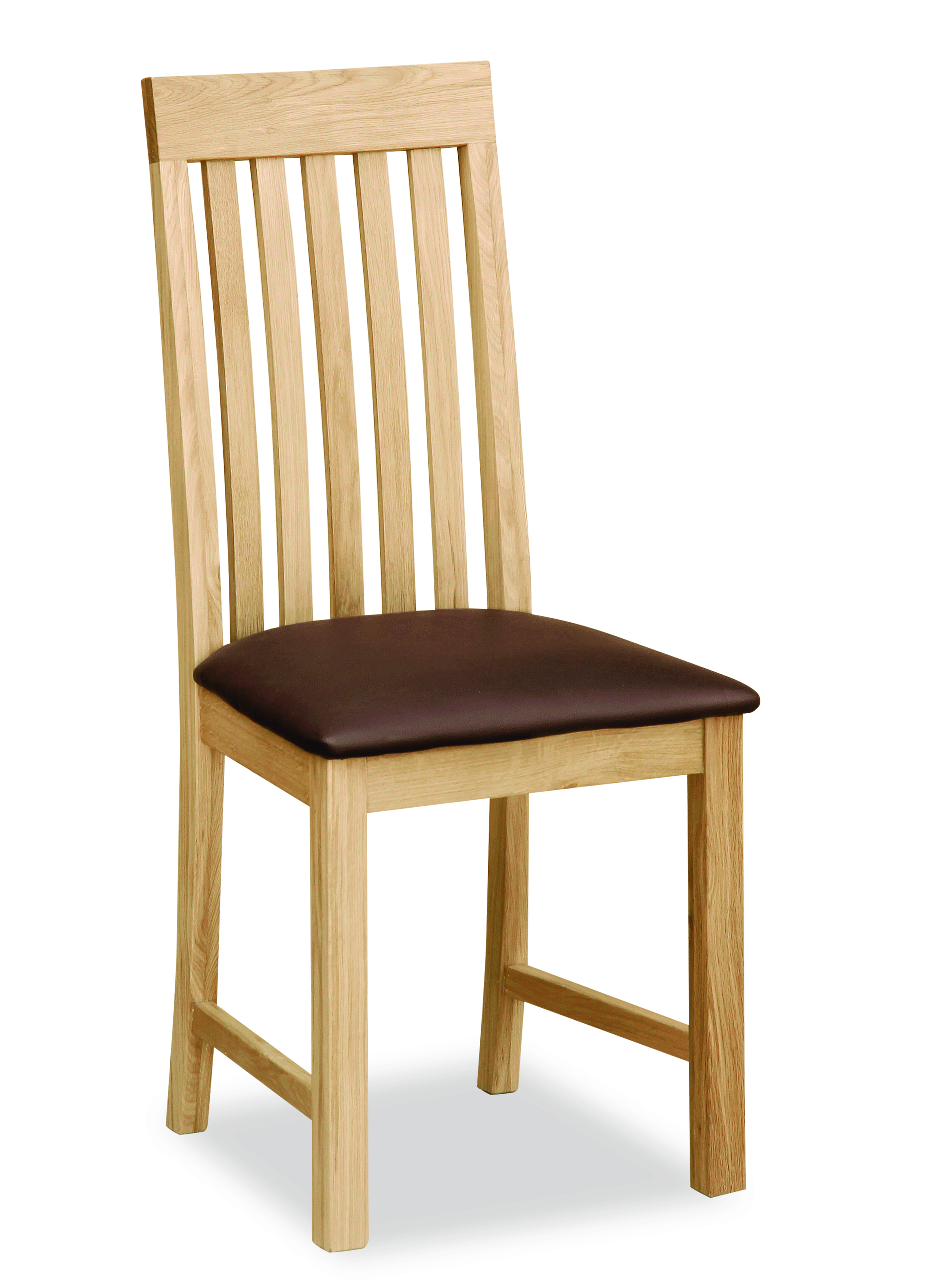Trent Contemporary Oak Vertical Slatted Dining Chair With PU Seat thumbnail image