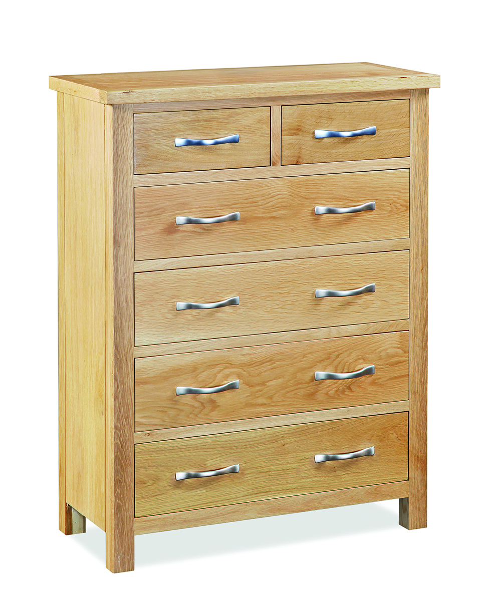 Trent Contemporary Oak 2 Over 4 Chest of Drawers thumbnail image